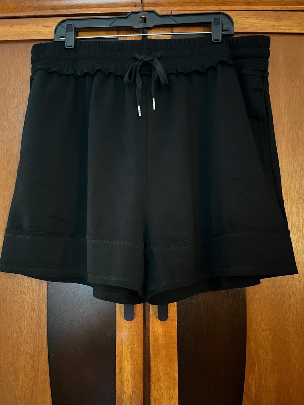 White Birch Black Women's Drawstring Lounge Shorts w/Pockets & Stitched Cuffs
